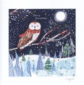 Moonlight Owl Christmas Card
