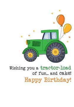 Tractor-load Birthday Card