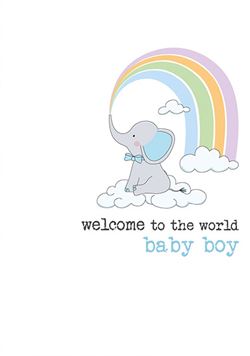 Elephant New Baby Boy Card