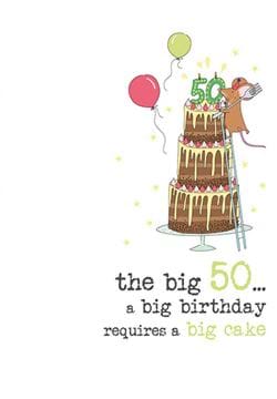 Big Cake 50th Birthday Card