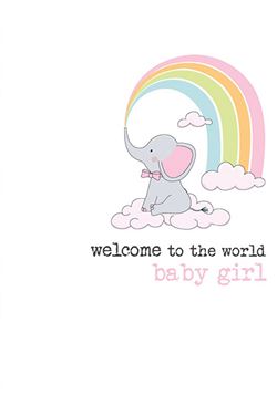 Elephant New Baby Girl Card