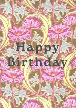 Pink Flowers Birthday Card