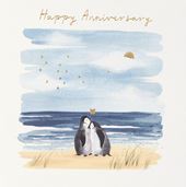 Penguin Beach Anniversary Card