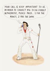 Important Call Elvis Birthday Card