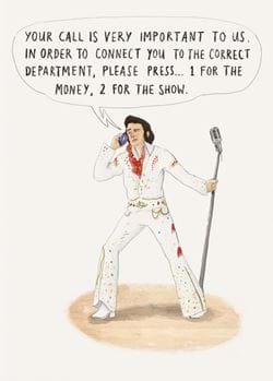 Important Call Elvis Birthday Card