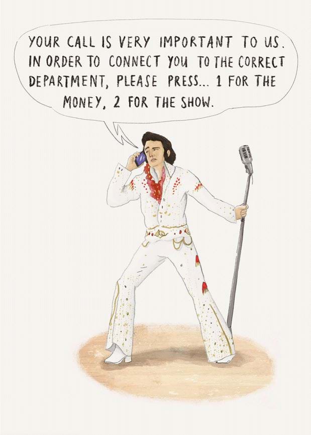 Important Call Elvis Birthday Card