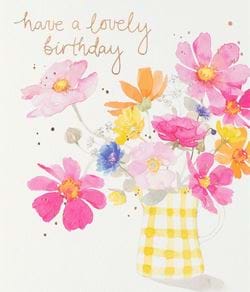 Jug Of Flowers Birthday Card