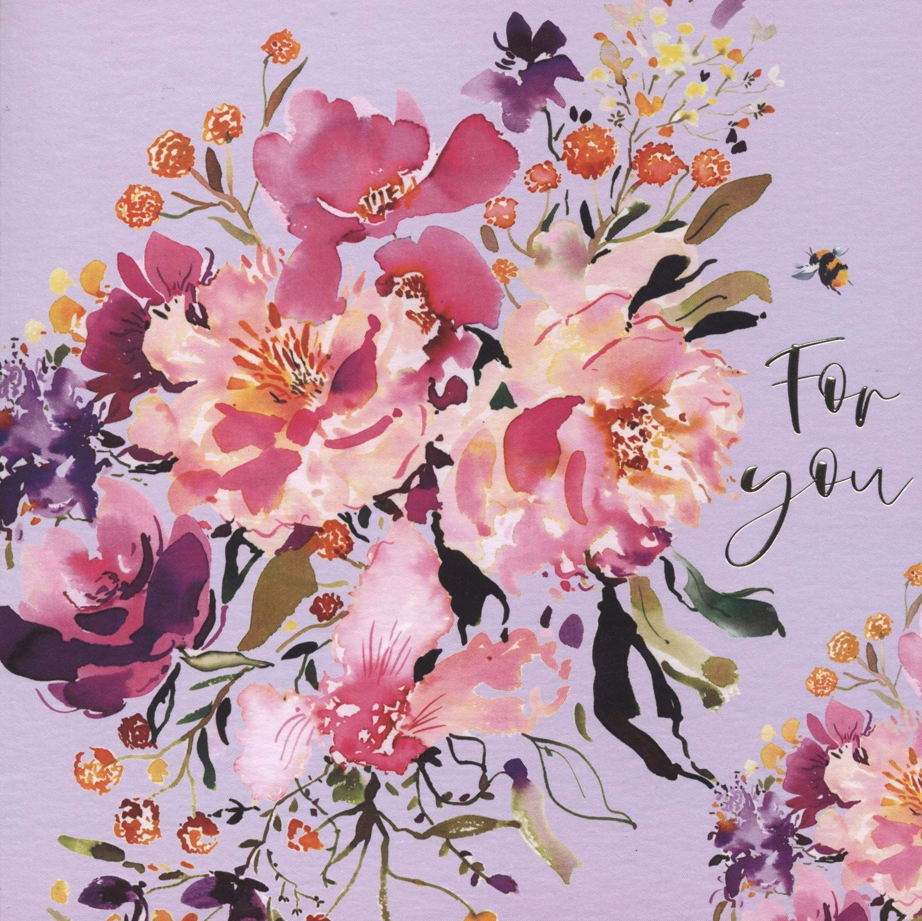 For You Floral Birthday Card