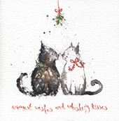 Whiskery Kisses Christmas Card