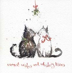 Whiskery Kisses Christmas Card
