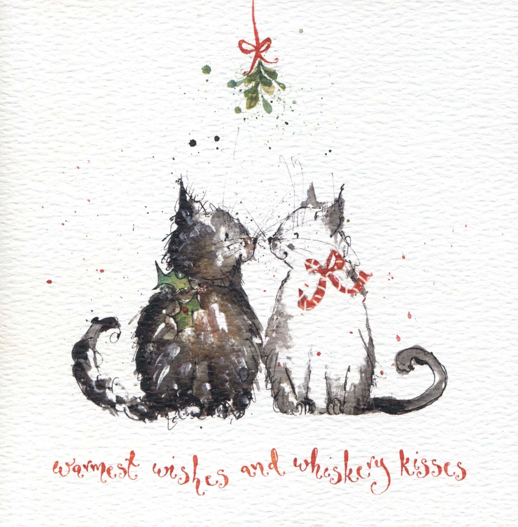 Whiskery Kisses Christmas Card