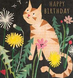 Garden Cat Birthday Card