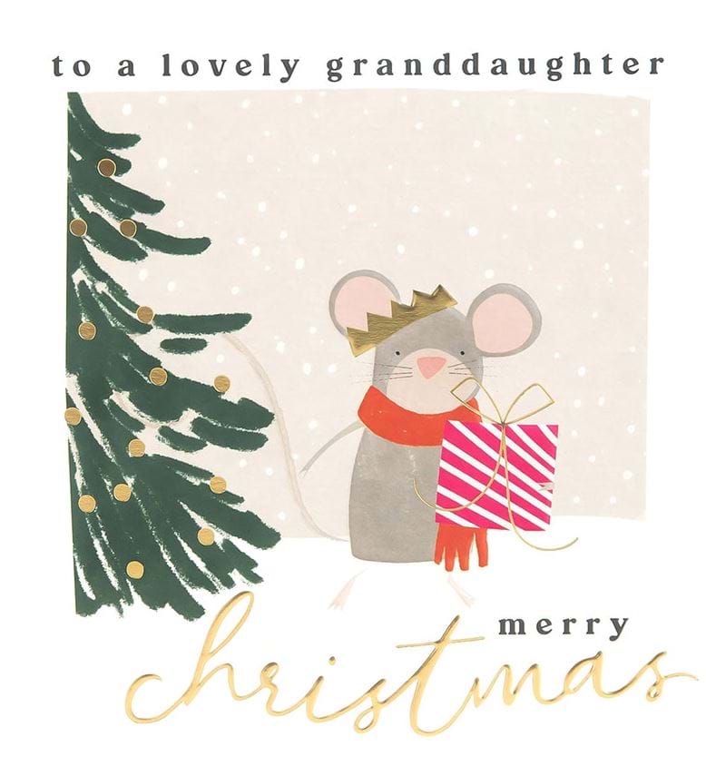 Mouse Granddaughter Christmas Card