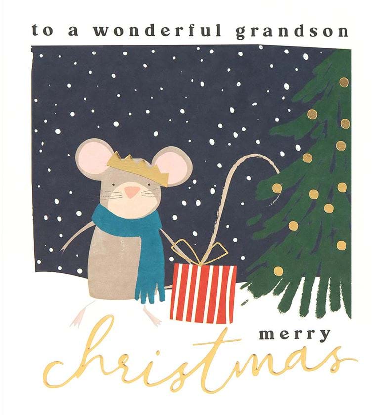 Mouse Grandson Christmas Card