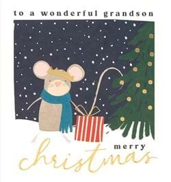 Mouse Grandson Christmas Card