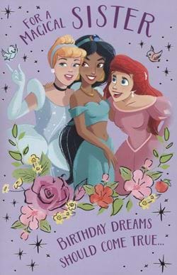 Disney Princess Sister Birthday Card