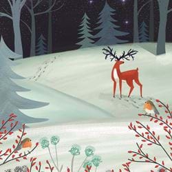 Midnight Deer - Personalised Christmas Card