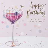 Cocktail Wife Birthday Card
