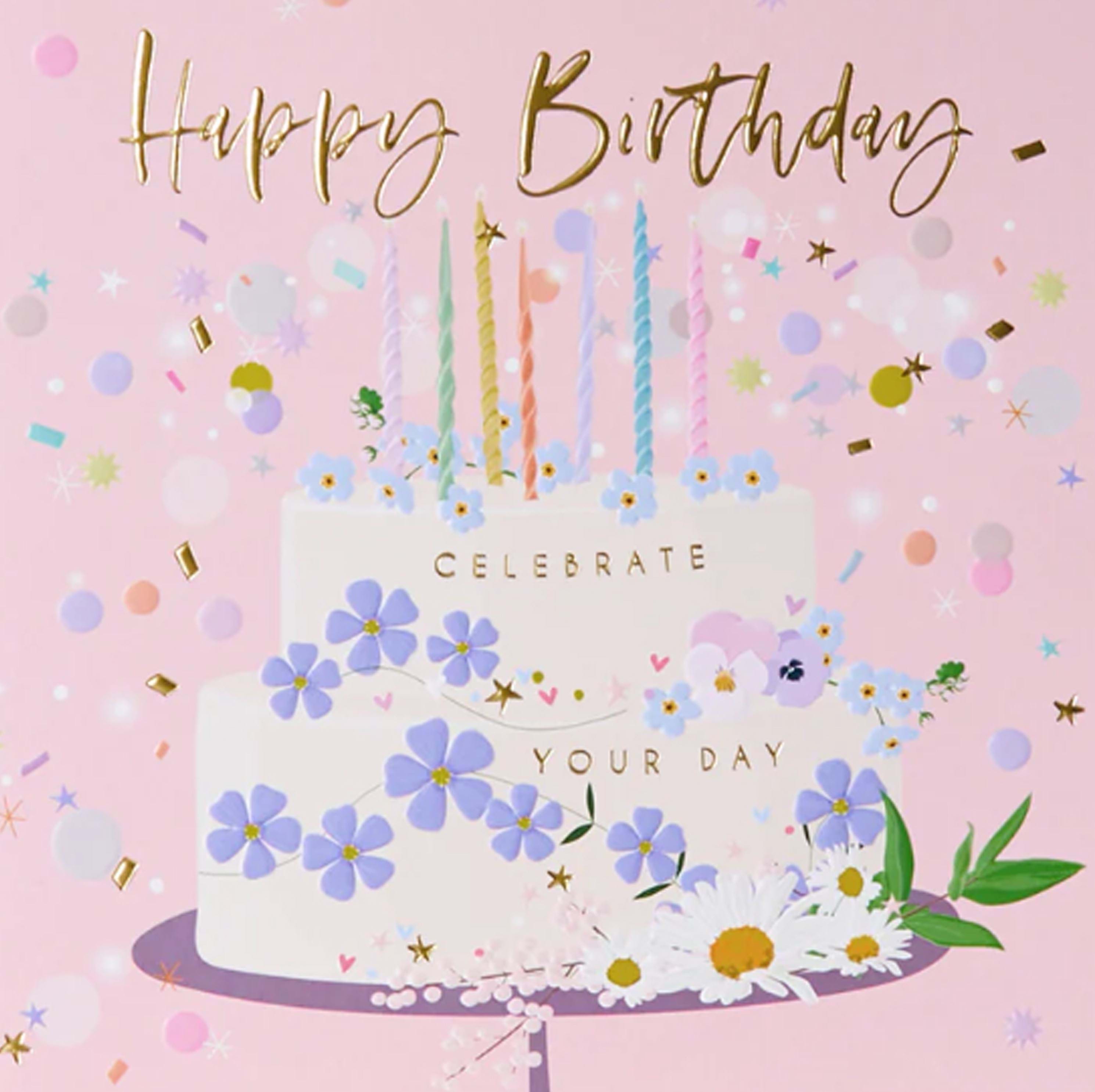 Floral Cake Birthday Card
