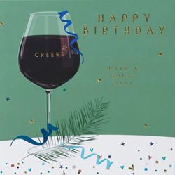 Red Wine Birthday Card