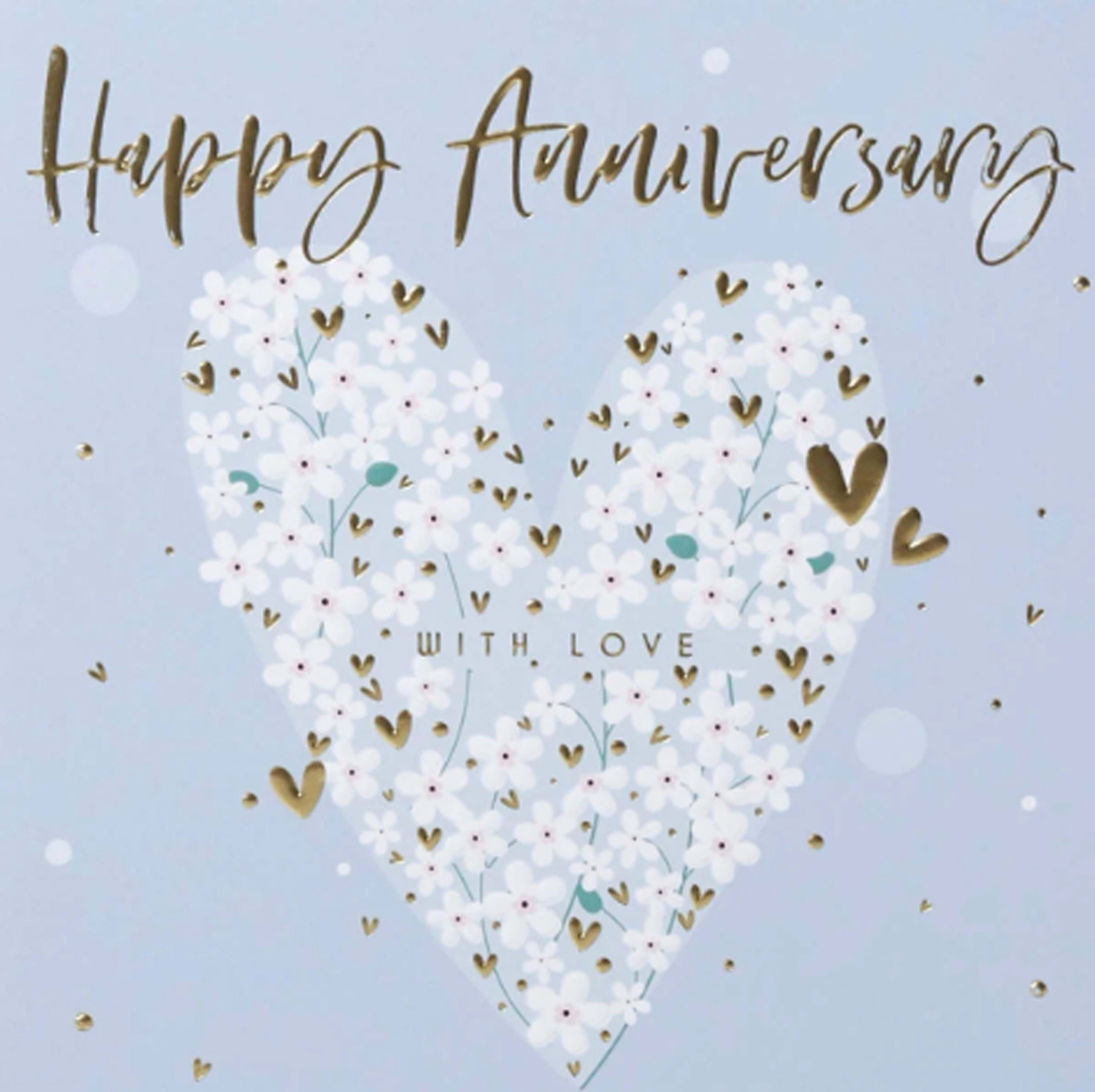 Daisy Heart Anniversary Card