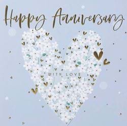 Daisy Heart Anniversary Card