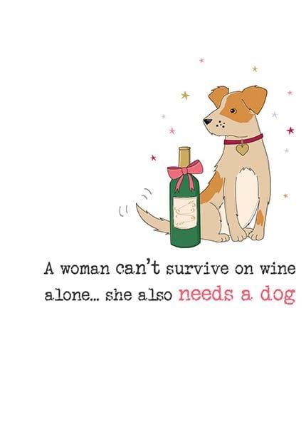 Survive On Wine Birthday Card