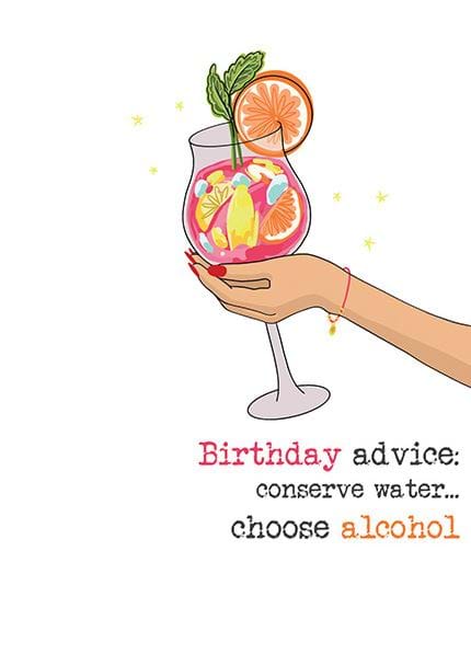 Choose Alcohol Birthday Card