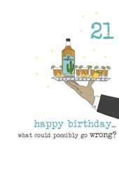 Tequila 21st Birthday Card