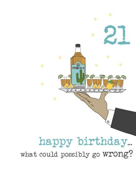 Tequila 21st Birthday Card