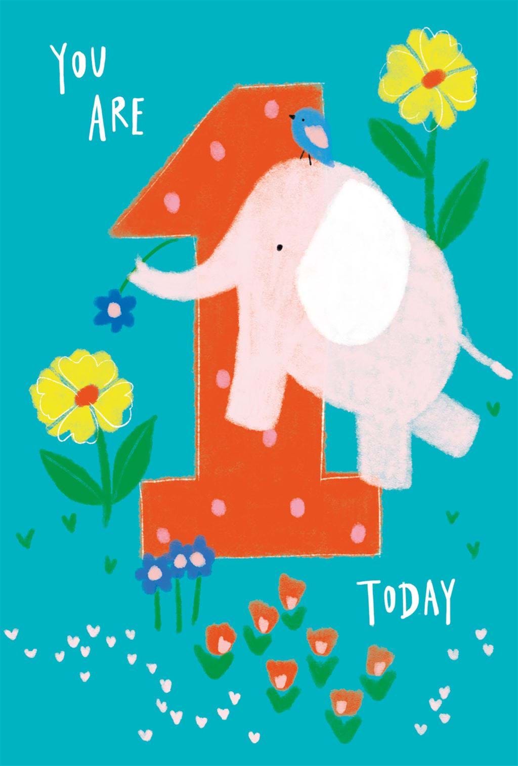 Elephant 1st Birthday Card