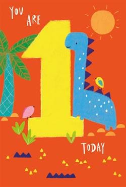 Dino 1st Birthday Card