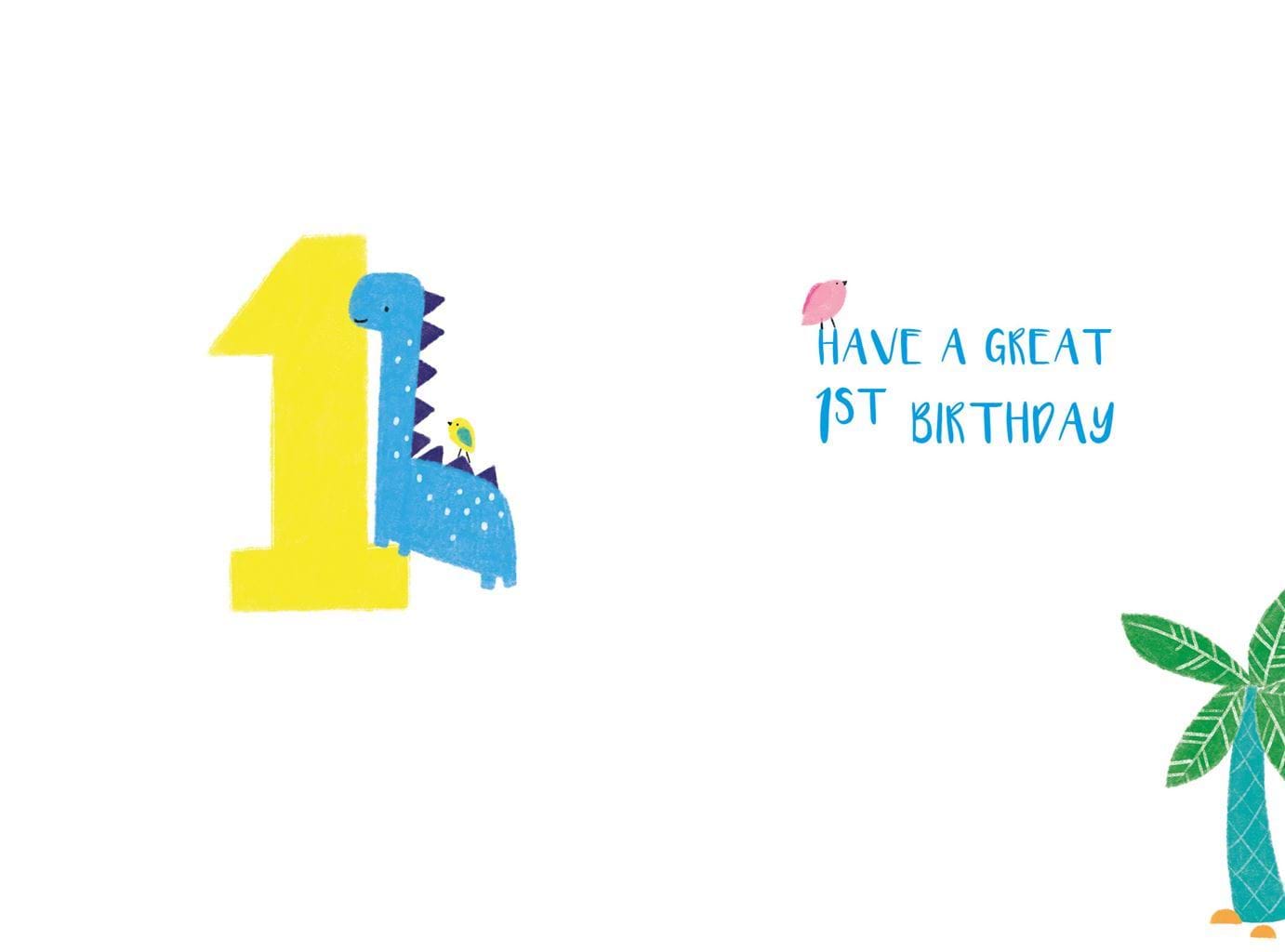 Dino 1st Birthday Card
