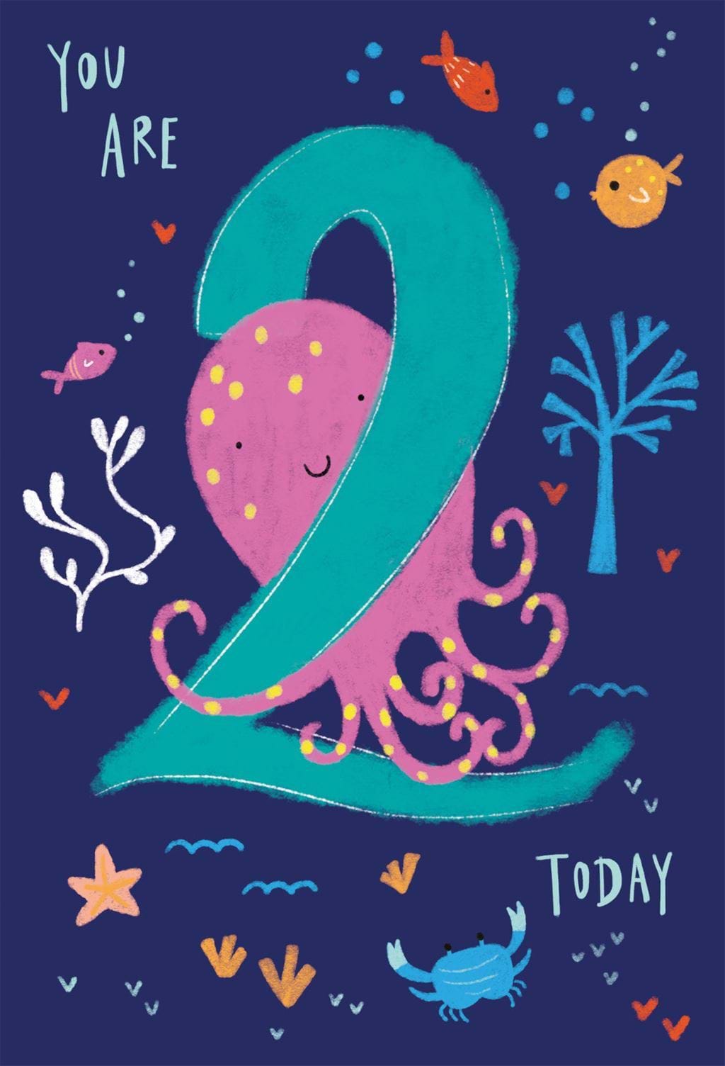 Octopus 2nd Birthday Card