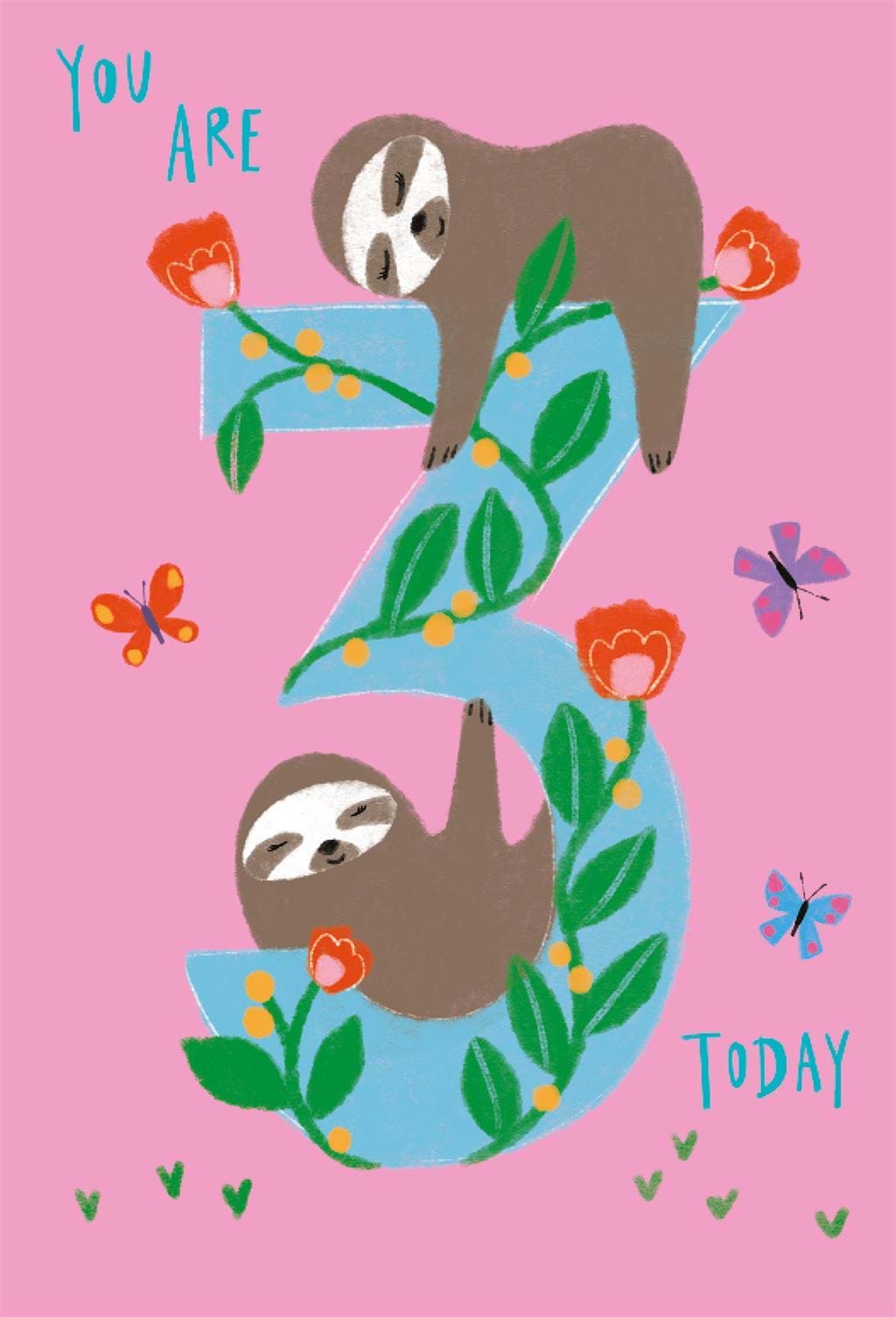 Sloths 3rd Birthday Card