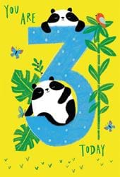 Pandas 3rd Birthday Card