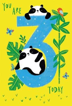 Pandas 3rd Birthday Card