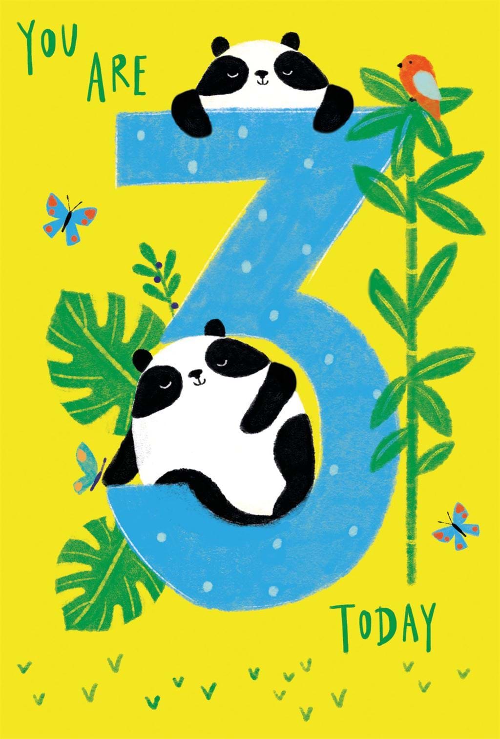 Pandas 3rd Birthday Card