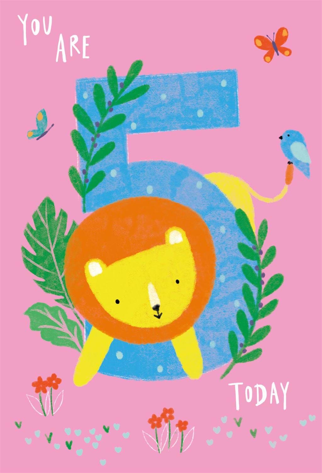 Lion 5th Birthday Card