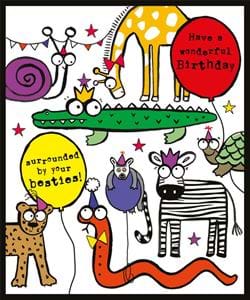 Surrounded by Your Besties Birthday Card