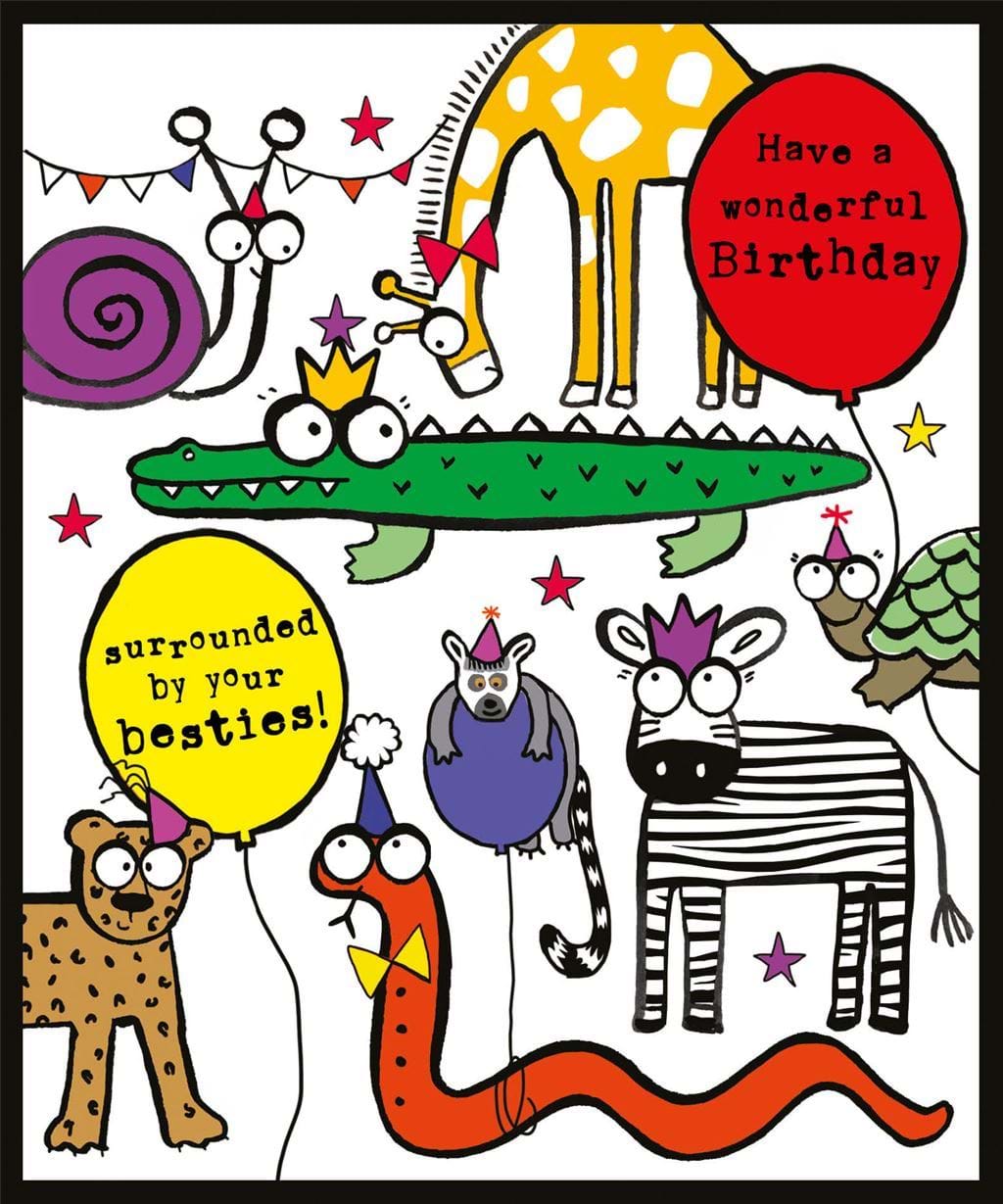 Surrounded by Your Besties Birthday Card