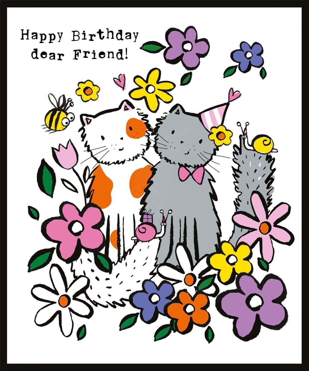 Dear Friend Cats Birthday Card
