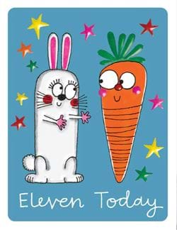 Rabbit 11th Birthday Card
