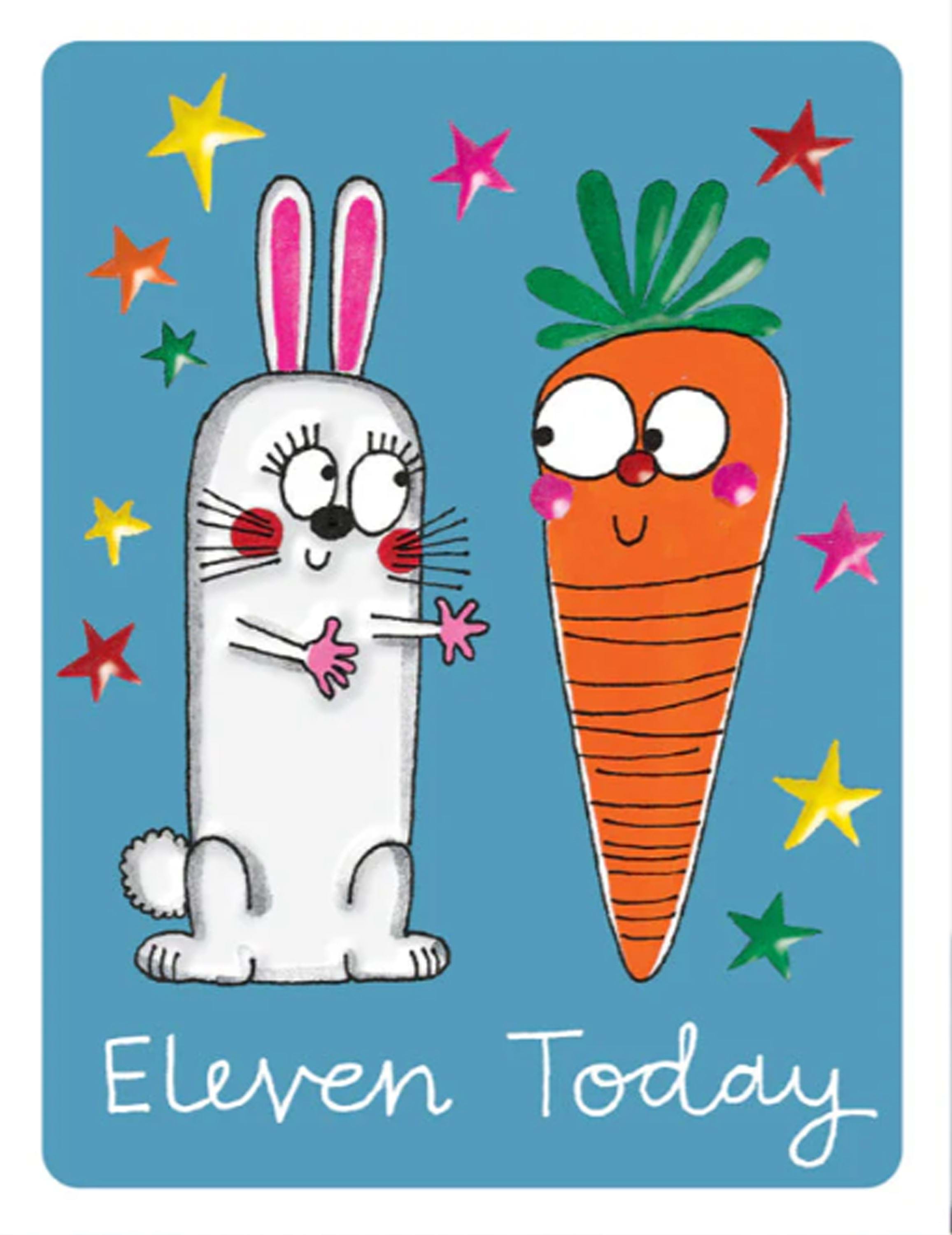 Rabbit 11th Birthday Card