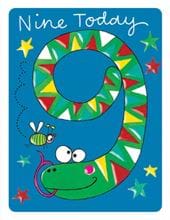 Snake 9th Birthday Card