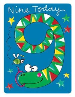 Snake 9th Birthday Card