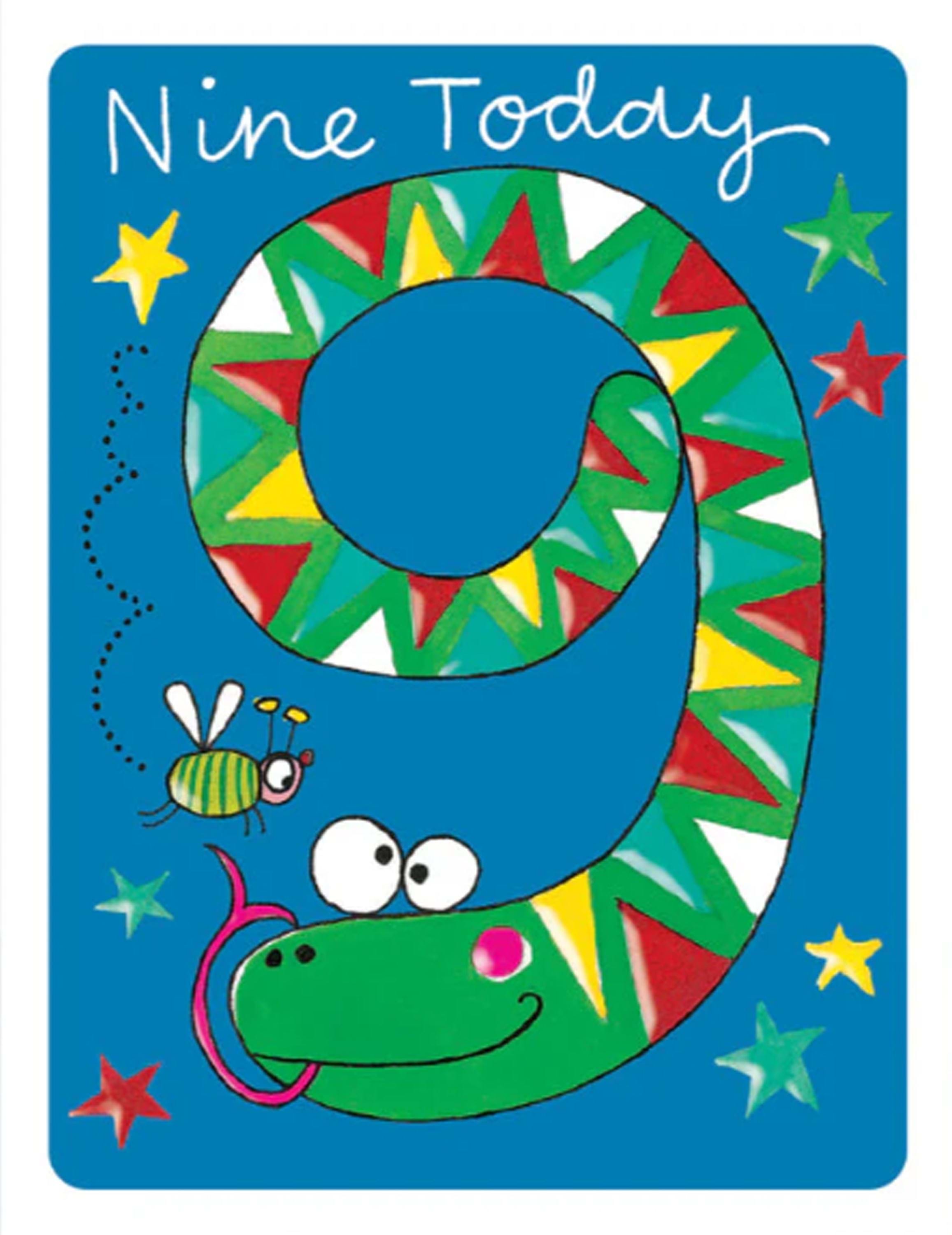 Snake 9th Birthday Card