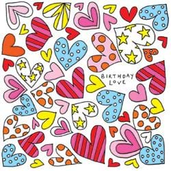 Hearts Birthday Card