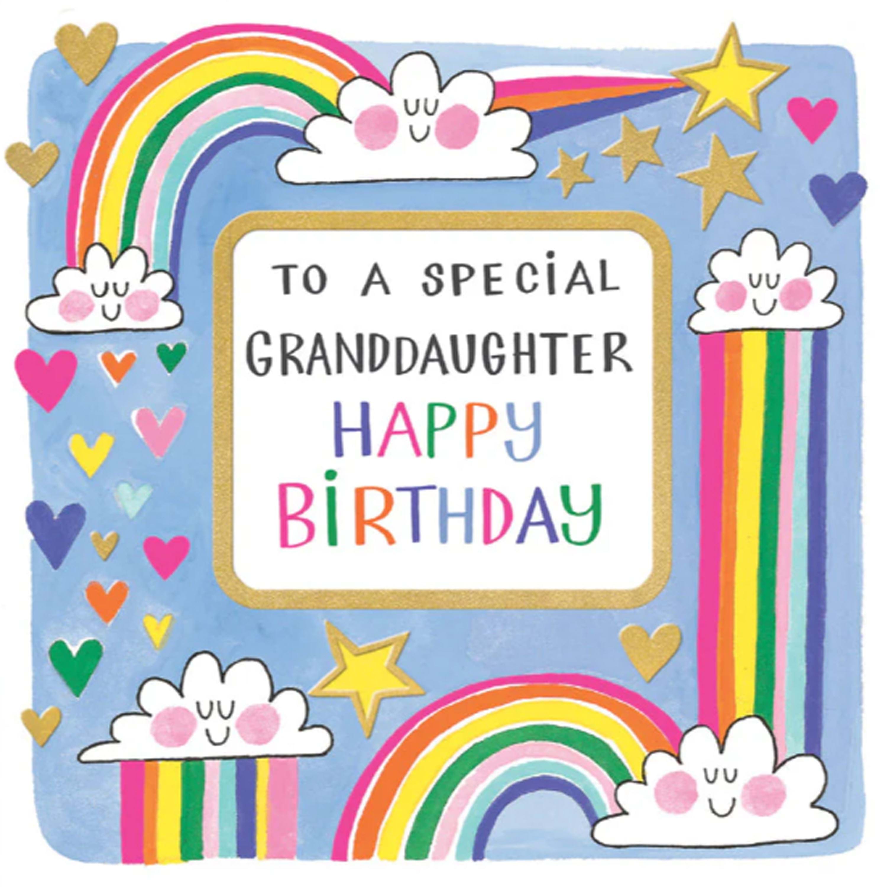 Rainbows Granddaughter Birthday Card