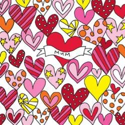 Hearts Mum Birthday Card